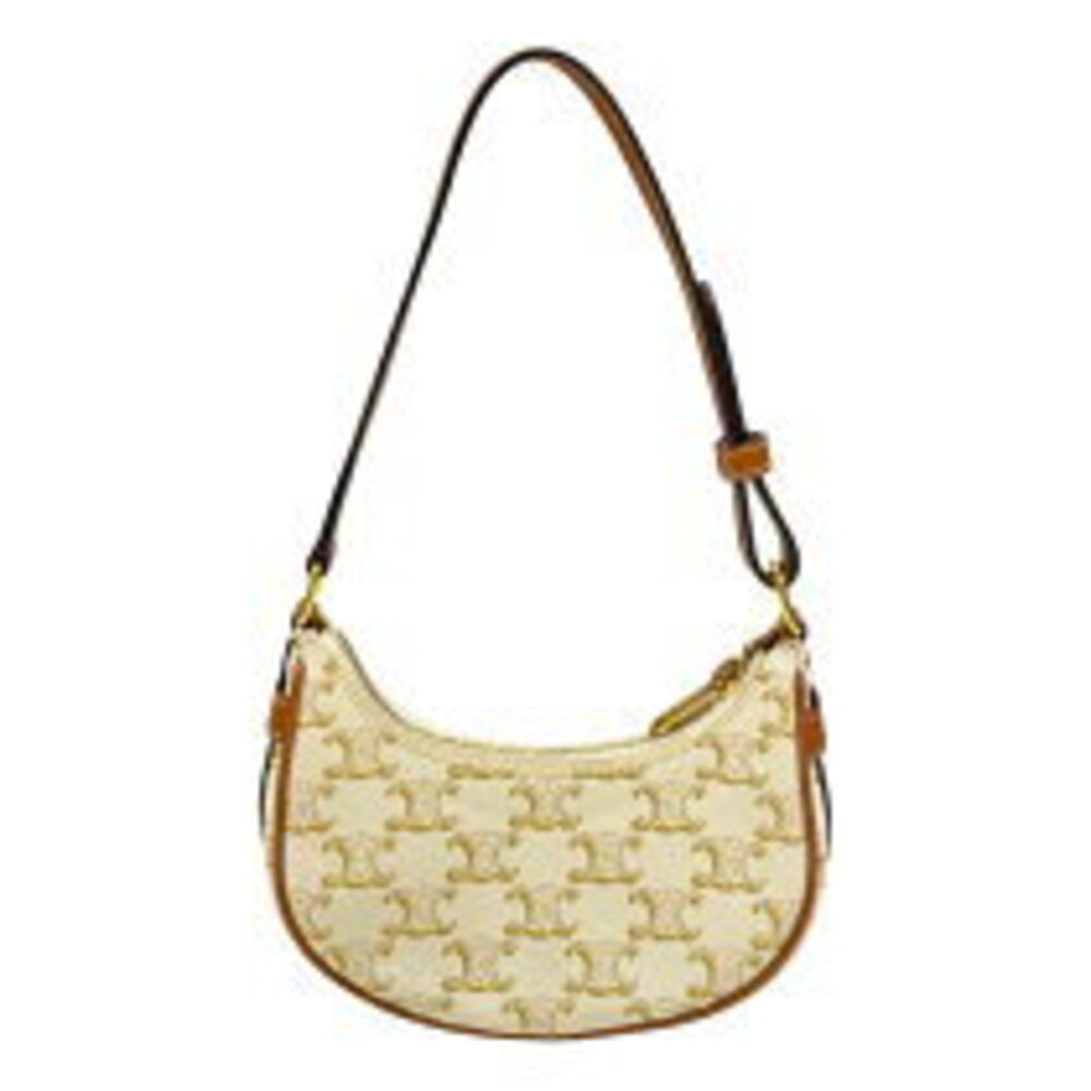 Celine Ava handbag white tan calfskin Triomphe canvas - Picture 2 of 11